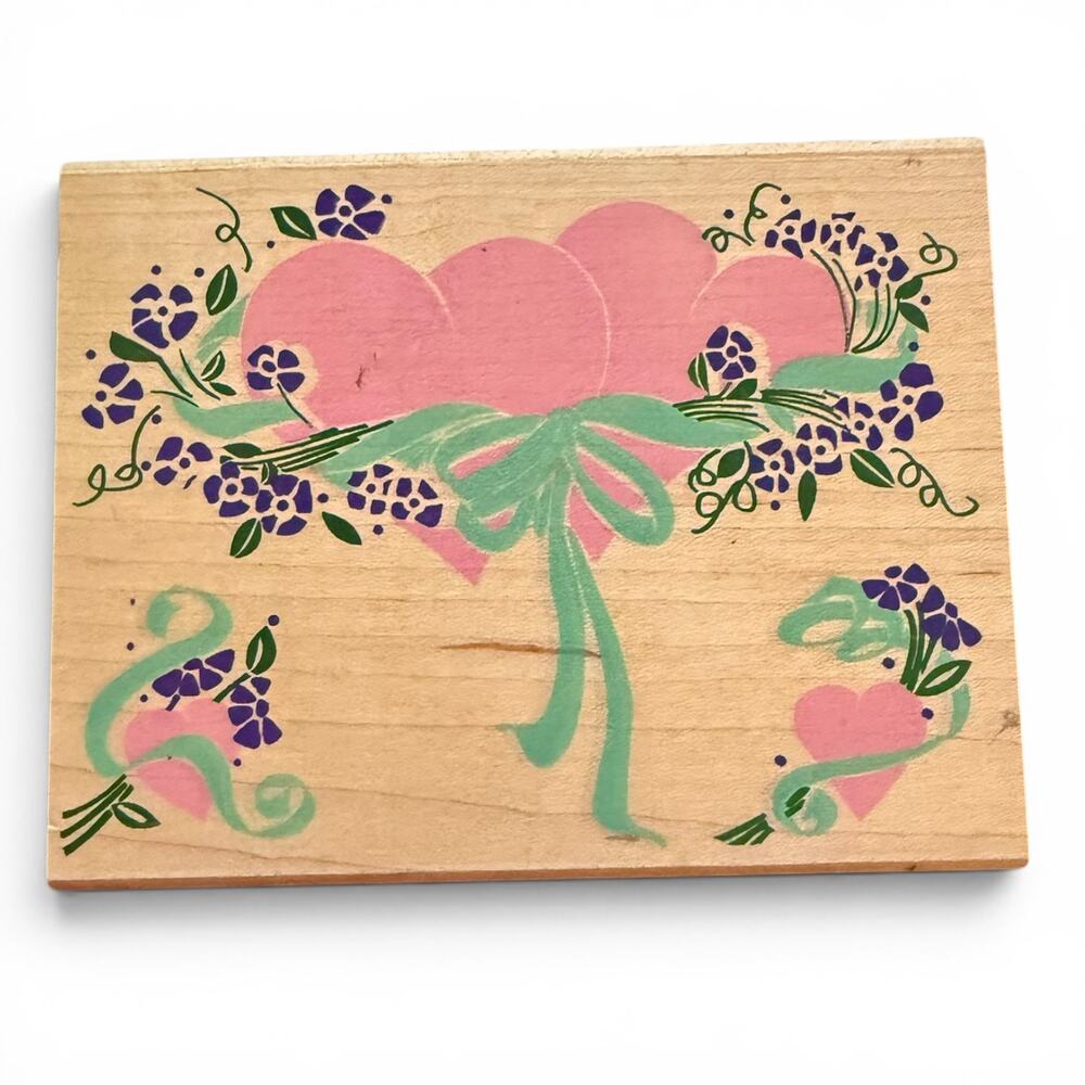 Rubber Stampede Posh Impressions Hearts Entwined Large Rubber Stamp